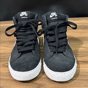 Nike Kids Black and White Mid-Top Sneakers